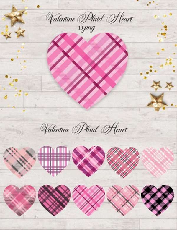 Sublimation Valentine Plaid Heart