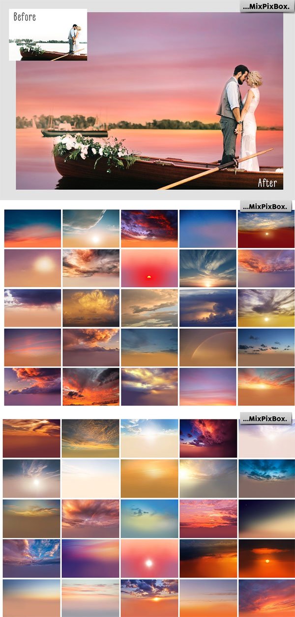 Sunset Sky Photo Overlays