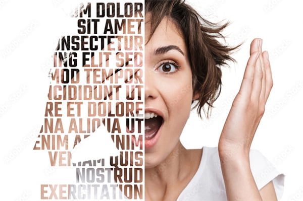 Text Masking Portrait Photo Effect Mockup