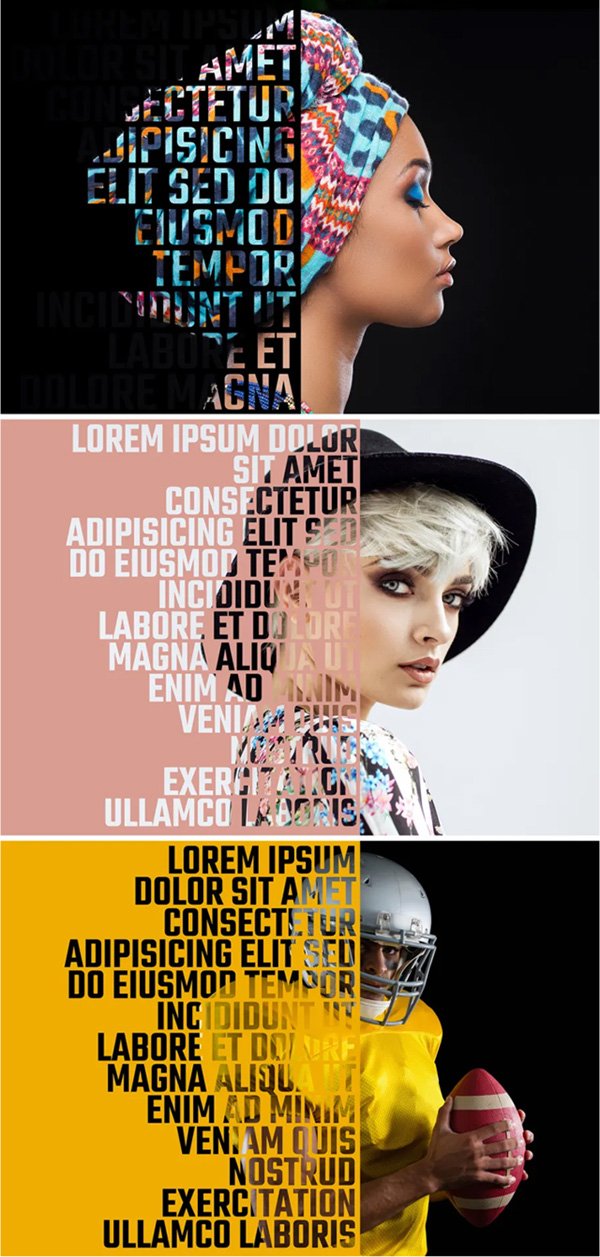Text Masking Portrait Photo Effect Mockup