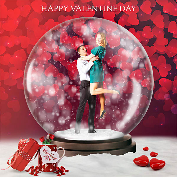 Valentine Day Animated Snow Globe Action Valentine Day Snow Globe Action