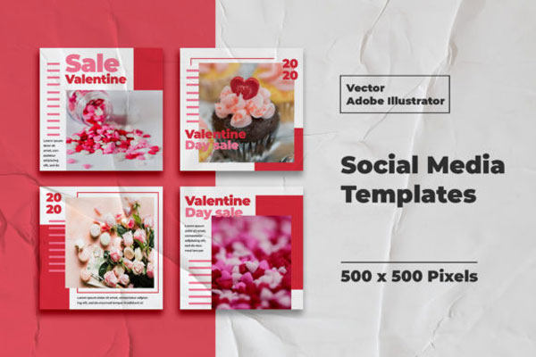 Valentine Instagram Templates Vector Valentine Instagram Templates Vector