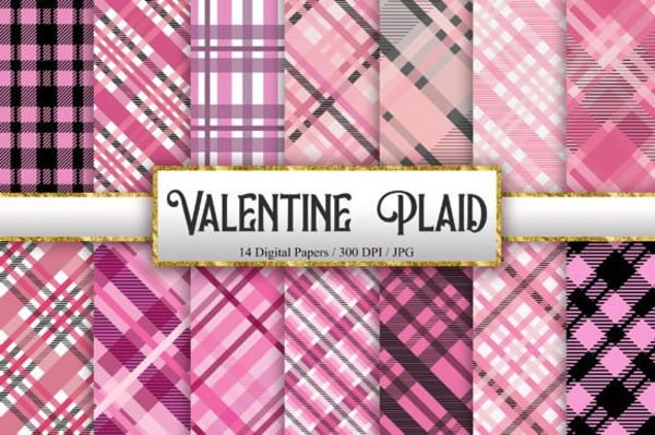 Valentine Plaid Background