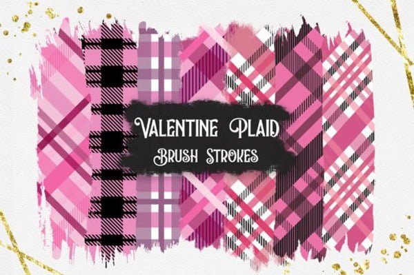 Valentine Plaid Brush Strokes Clipart Valentine Plaid Brush Strokes Clipart
