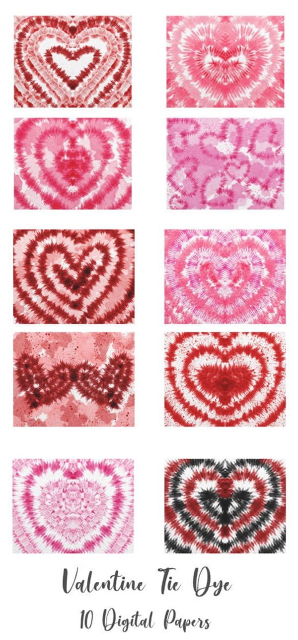 Valentine Tie Dye Background