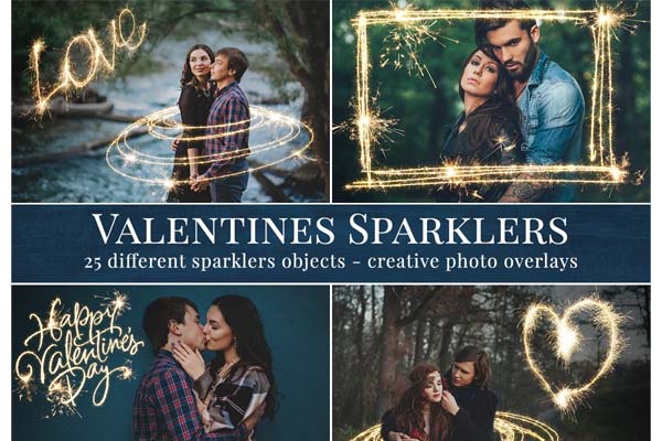 25 Valentine's Sparklers Photo Overlays 25 Valentine's Sparklers Photo Overlays