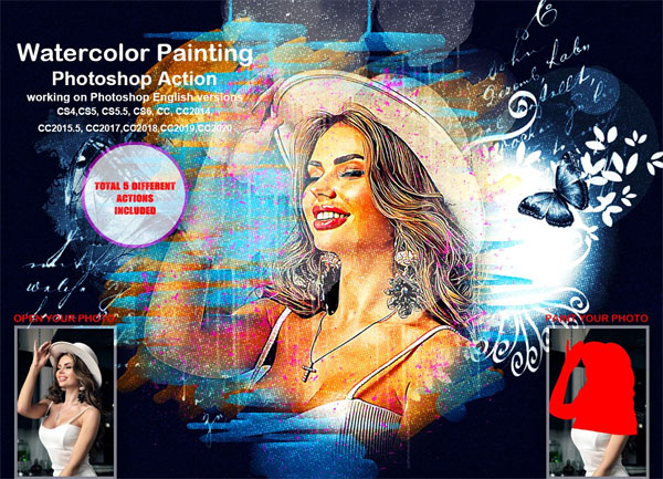 Watercolor Painting Photoshop Action Watercolor Painting Photoshop Action