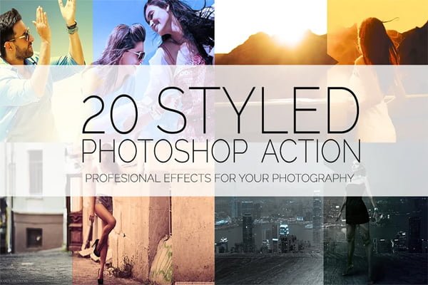 20 Styled Effects Photoshop Action