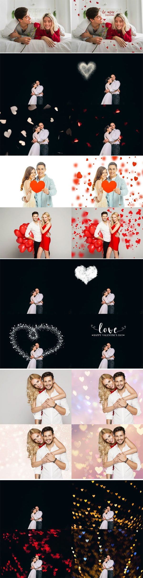 53 Valentines Heart Bokeh Photo Overlays 53 Valentines Heart Boke Overlays