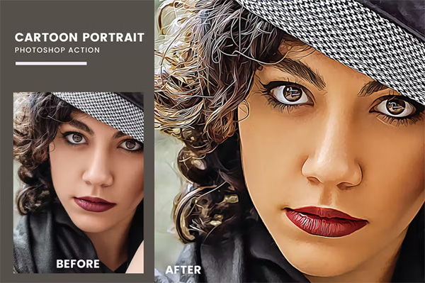 Cartoon Portrait Photoshop Action