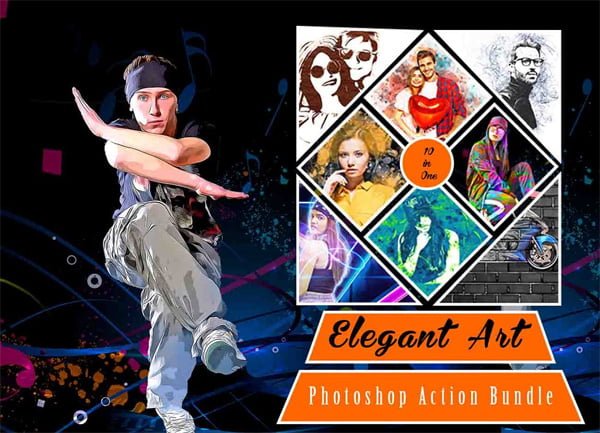 Elegant Art Photoshop Action Bundle