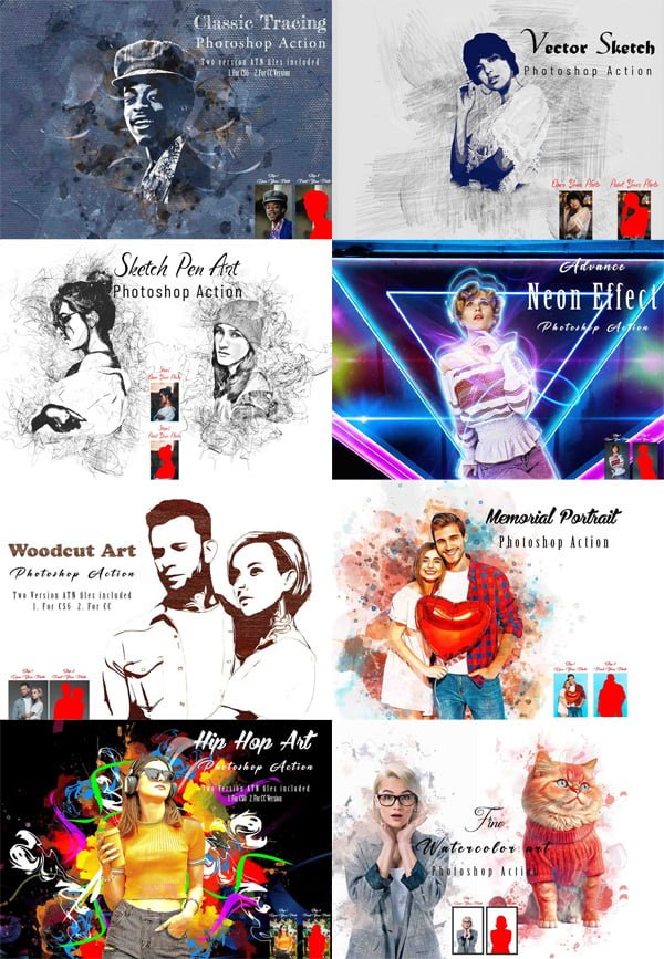 Elegant Art Photoshop Action Bundle