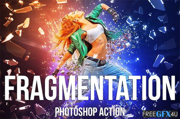 Fragmentation Broken Glass Photoshop Action Fragmentation Broken Glass Action