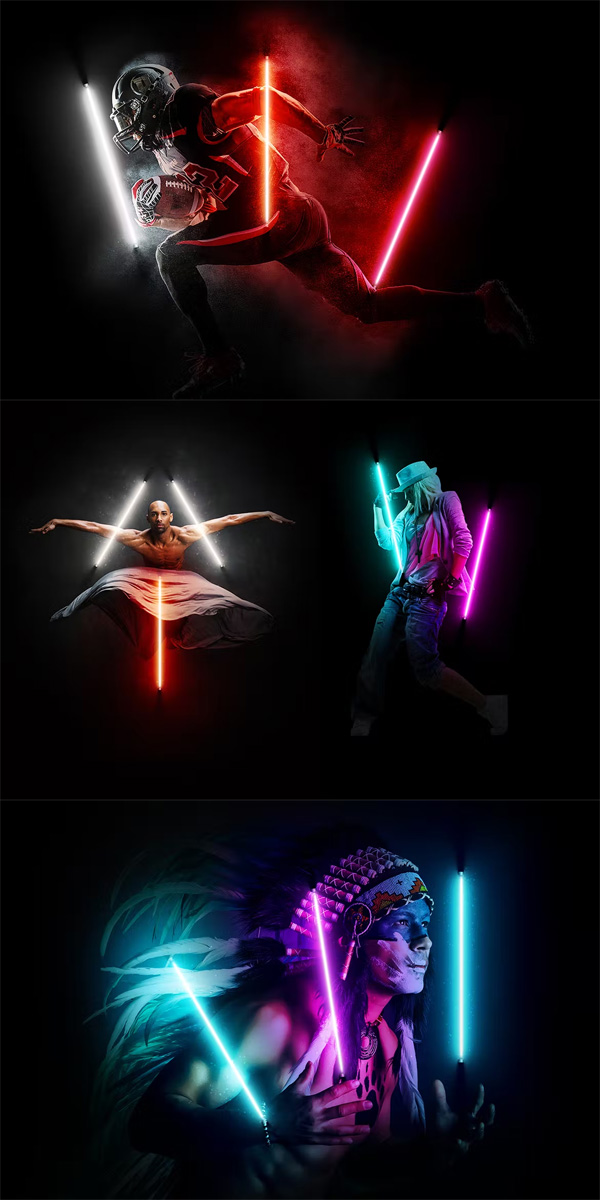 Gif Animated Neon Lights Photoshop Action