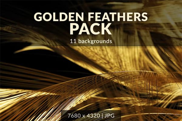 Golden Feathers Backgrounds Pack