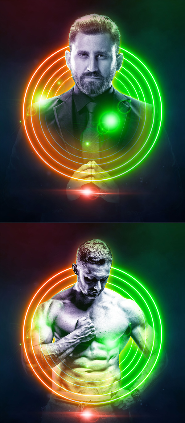Neon Colorful Lighting Photo Effect