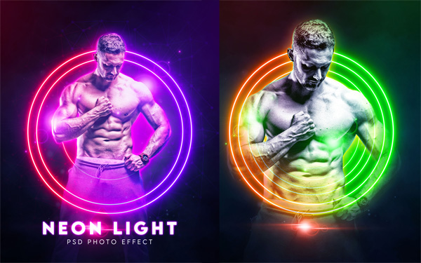 Neon Colorful Lighting Photo Effect