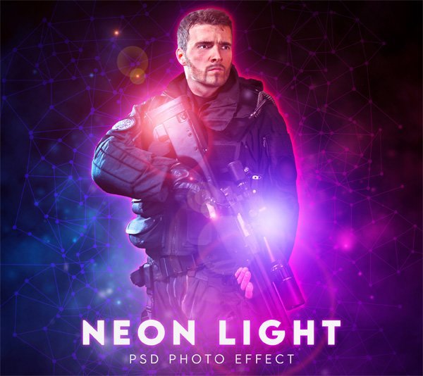 Neon Colorful Lighting Photo Effect Template Neon Colorful Lighting Photo Effect Template