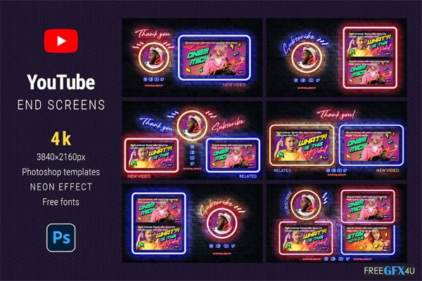 Neon YouTube End Screens