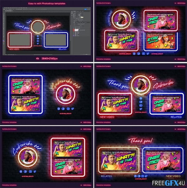 Neon YouTube End Screens
