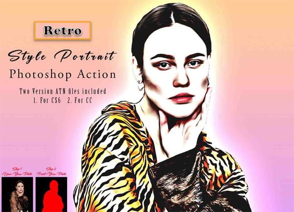 Retro Style Portrait Action