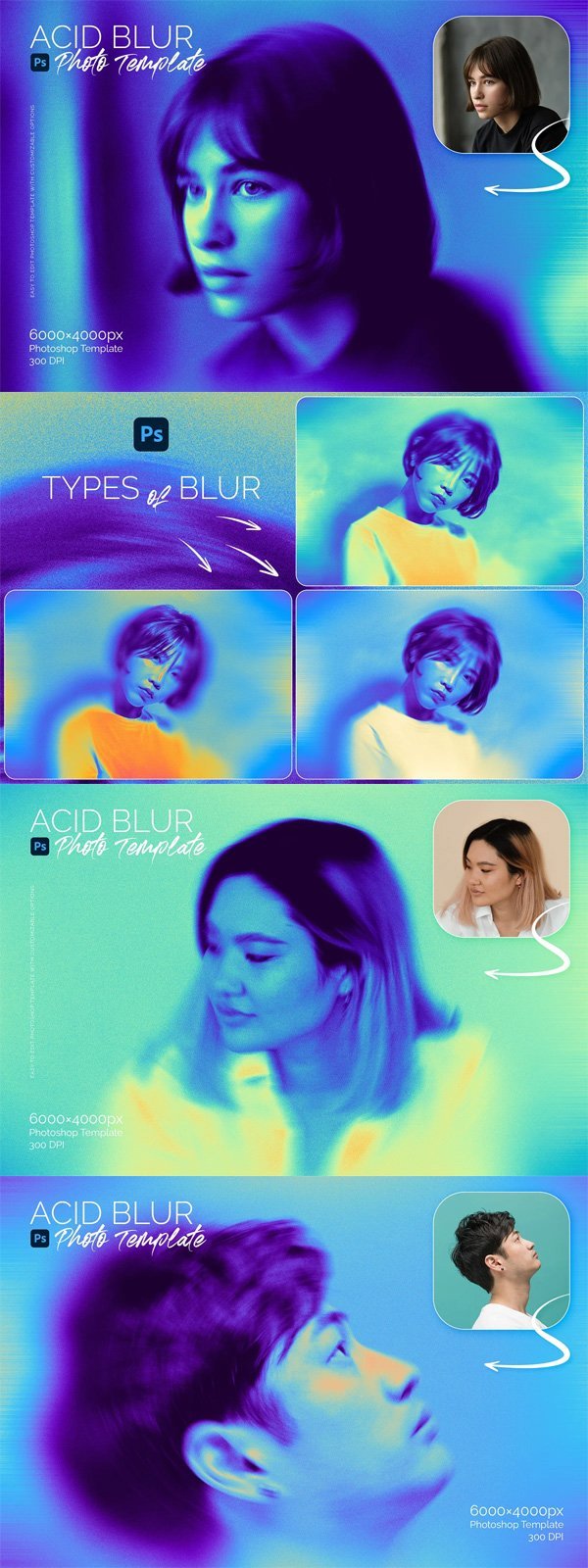 Acid Blur Photo Template
