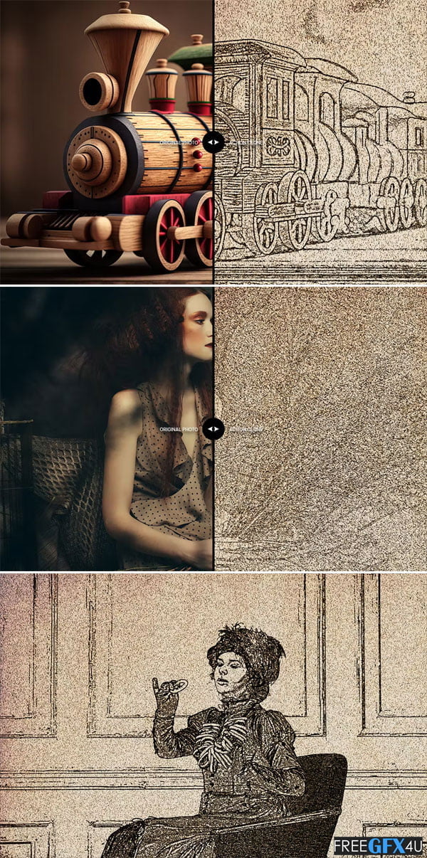 Ancient Treasure Drawing Photoshop Action Ancient Treasure Drawing Action