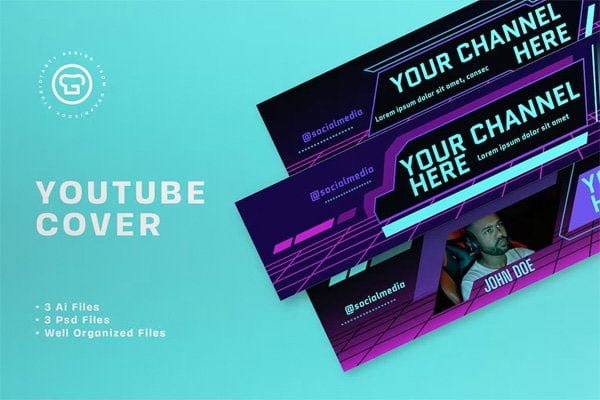 Black Synthwave Gamers YouTube Cover Black Synthwave Gamers YouTube Cover
