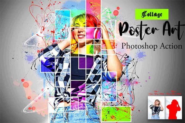 Collage Poster Art Photoshop Action Collage Poster Art Photoshop Action