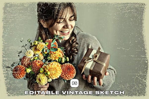 Editable Vintage Sketch