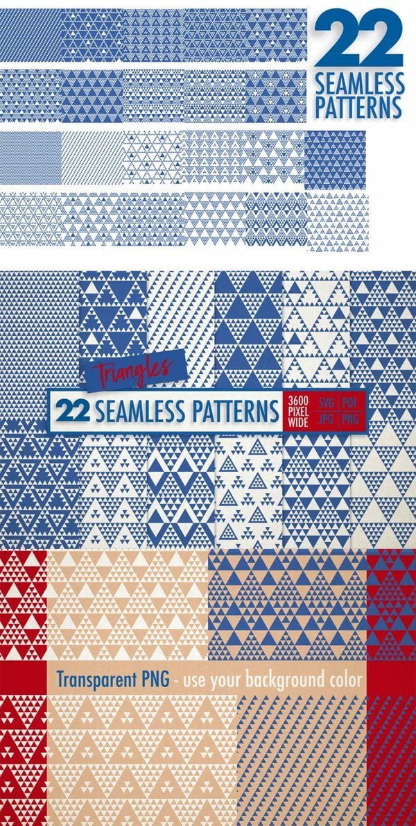 Geometric Seamless Patterns Monochrome Background