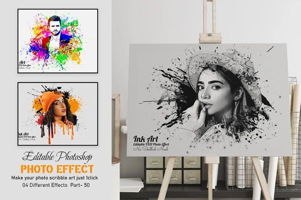 Ink Art Photoshop Photo Effect Ink Art Photoshop Photo Effect