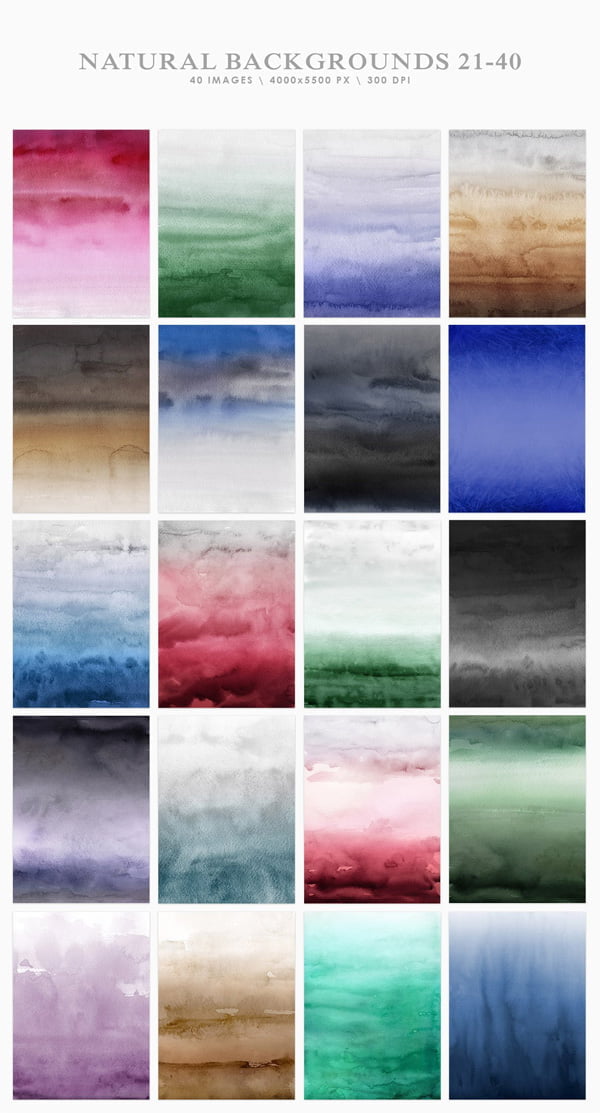 Natural Watercolor Ombre Backgrounds Natural Watercolor Ombre Backgrounds