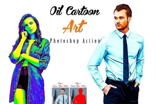 Oil Cartoon Art Photoshop Action Oil Cartoon Art Photoshop Action