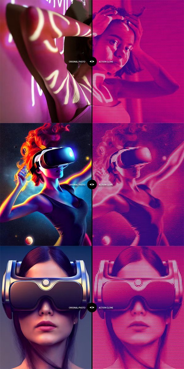 Pixel Cyber Game Photoshop Action