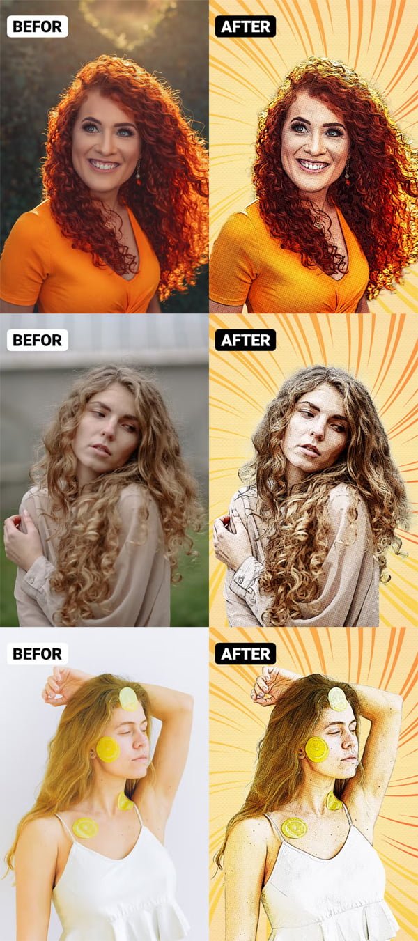 Portrait Comic Art Effect Action Portrait Comic Art Effect Action