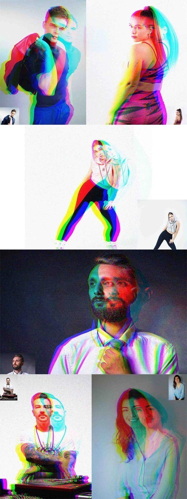 Split Color Glitch Photoshop Action Split Color Glitch Photoshop Action
