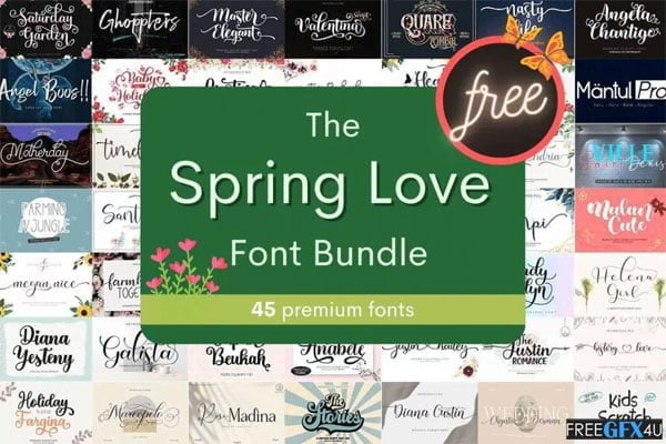 The Spring Love Font Bundle The Spring Love Font Bundle