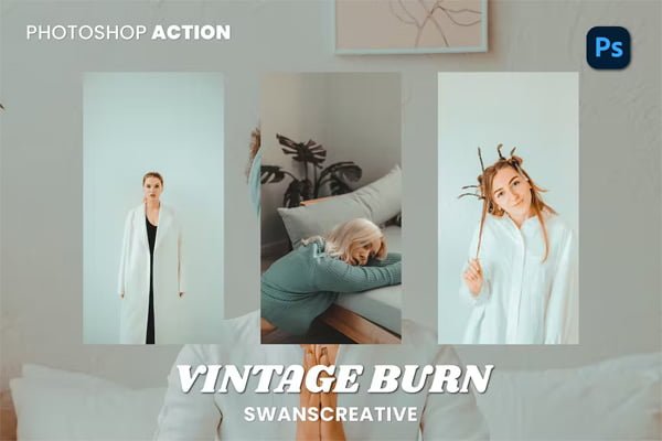 Vintage Burn Photoshop Action Vintage Burn Photoshop Action