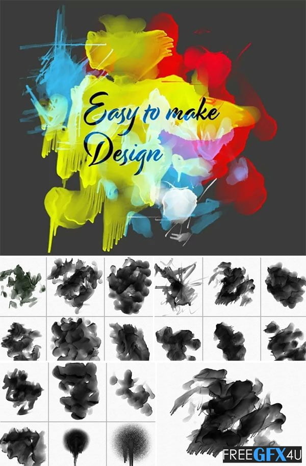 Water Color Photoshop Brush Set-4 Water Color Photoshop Brush Set