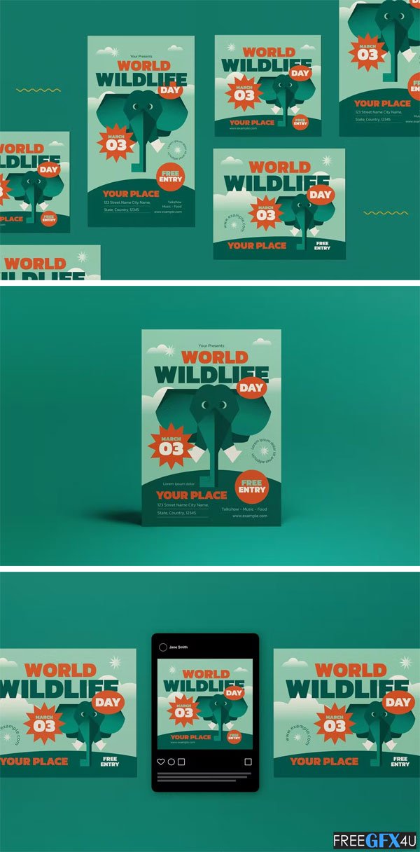 World Wildlife Day Flyer Set