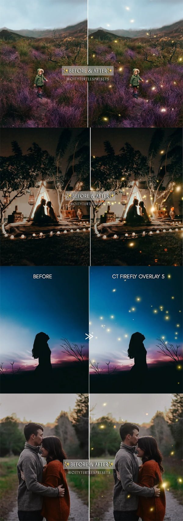 30 Dreamy Firefly Photo Overlays