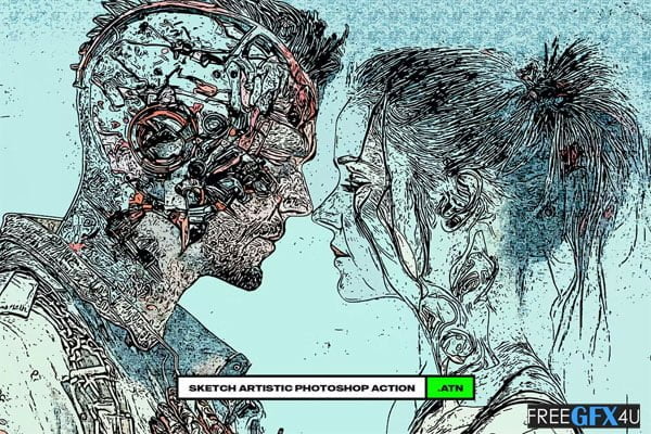 Artistic Photoshop Sketch Action Artistic Sketch Action