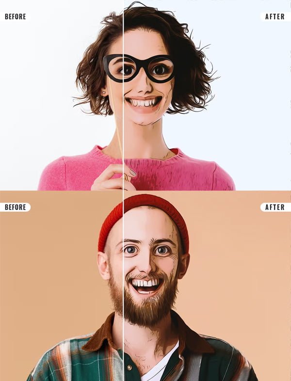 Cartoon Character Photo Effect