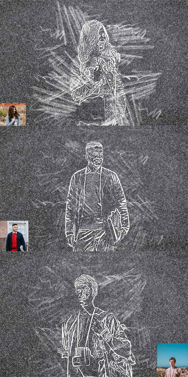 Choke Sketch Effect Photoshop Action Choke Sketch Effect Photoshop Action