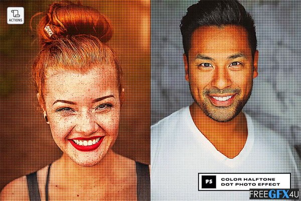 Color Halftone Dot Photo Effect Color Halftone Dot Photo Effect