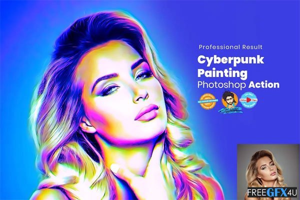 Cyberpunk Painting Photoshop Action Cyberpunk Painting Action