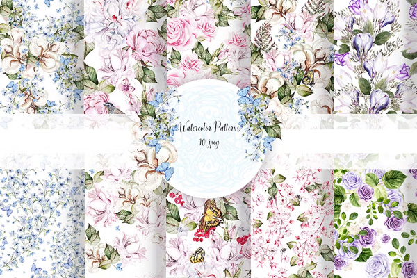 Hand Drawn Watercolor Pattern Hand Drawn Watercolor Pattern