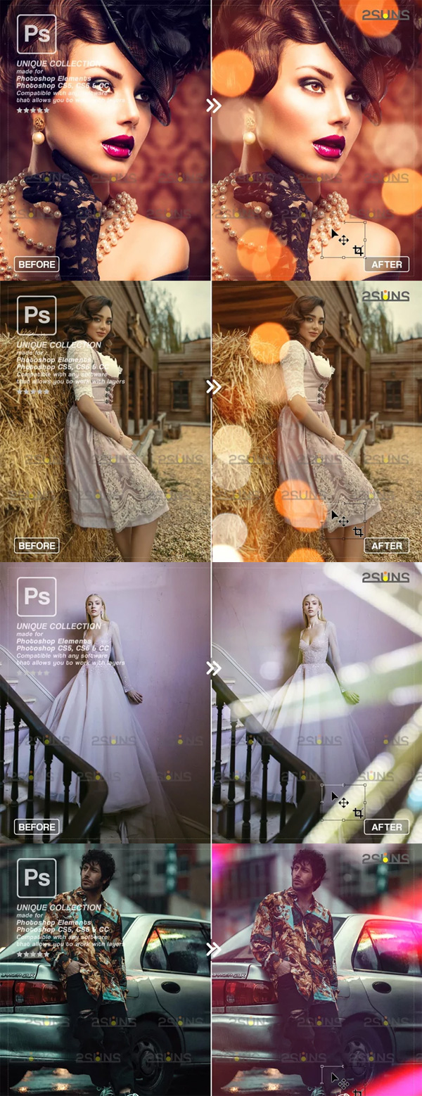 Neon Photoshop Bokeh Overlays