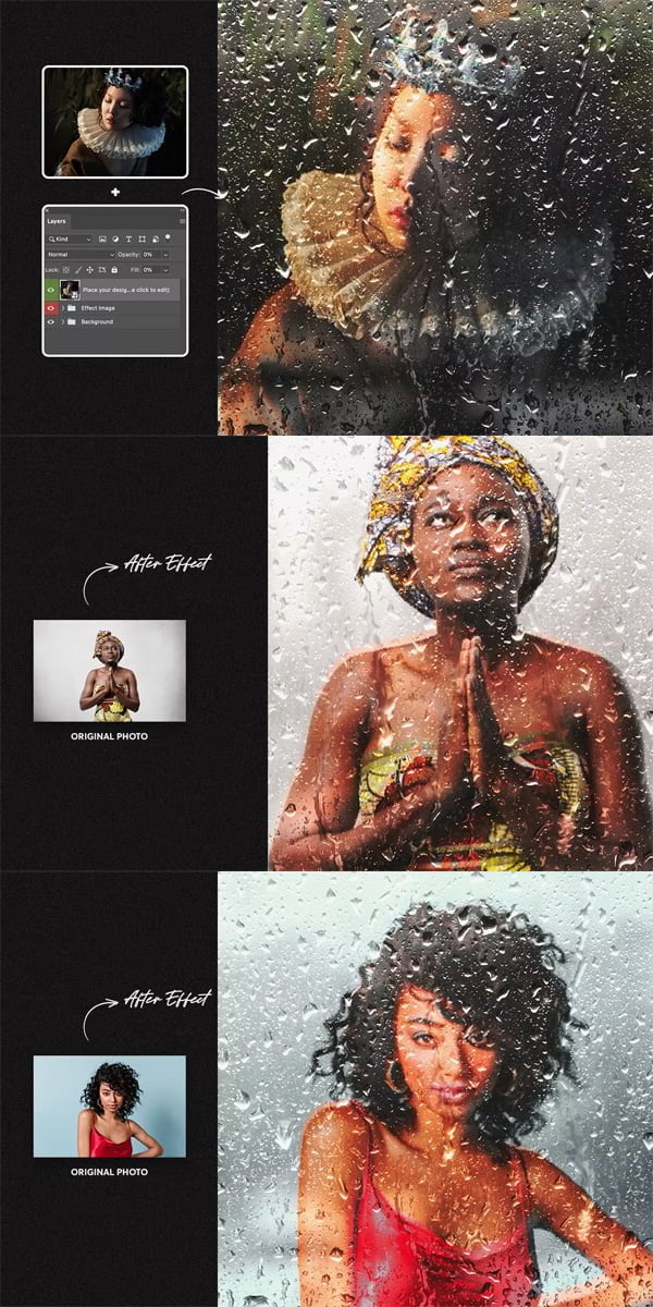 Raindrops Photo Effect